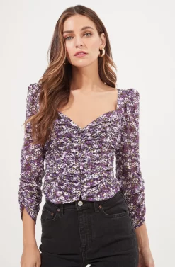 Colima Floral Ruched Top