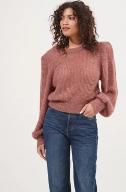 Arlene Metallic Fuzzy Knit Sweater