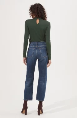 Paxton Asymmetrical Cutout Wrap Front Bodysuit -ASTR the Label Store ACT16886 GREEN 4 scaled