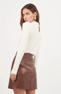 Paxton Asymmetrical Cutout Wrap Front Bodysuit -ASTR the Label Store ACT16886 OFFWHITE 3 scaled