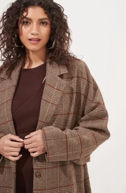 Dalary Plaid Oversized Coat 8 Dalary Plaid Oversized Coat -ASTR the Label Store ACT16901 BROWNMULTIPLAID 1 scaled