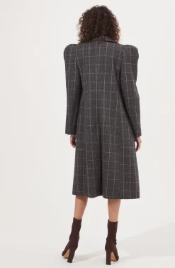 Audrey Plaid Shoulder Pad Longline Coat 7 Audrey Plaid Shoulder Pad Longline Coat -ASTR the Label Store ACT16902 CHARCOALPLAID 3 scaled