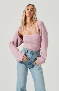 Yara Cami And Shrug Sweater Set 19 Yara Cami And Shrug Sweater Set -ASTR the Label Store ACT16924B PINK 3 scaled