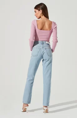 Tarzana Ribbed Knit Sweetheart Sweater -ASTR the Label Store ACT16984 ORCHID 2123 scaled