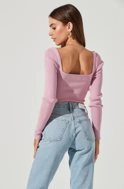 Tarzana Ribbed Knit Sweetheart Sweater -ASTR the Label Store ACT16984 ORCHID 2128 scaled