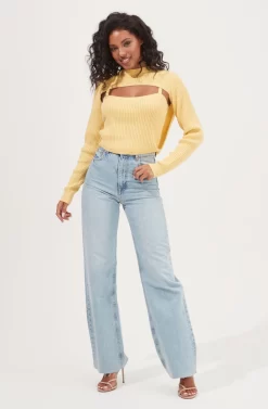 Astoria Attached Shrug Sweater -ASTR the Label Store ACT17006 SUNSHINEYELLOW 1 scaled