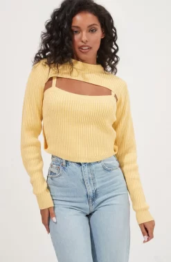 Astoria Attached Shrug Sweater -ASTR the Label Store ACT17006 SUNSHINEYELLOW 2 scaled
