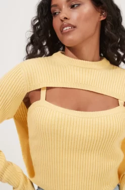 Astoria Attached Shrug Sweater -ASTR the Label Store ACT17006 SUNSHINEYELLOW 3 scaled