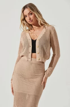Halsey Crochet Button Front Cardigan -ASTR the Label Store ACT17010 NATURAL 3 scaled