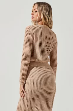 Halsey Crochet Button Front Cardigan -ASTR the Label Store ACT17010 NATURAL 5 scaled