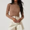 Izzy Checkered Long Sleeve Top
