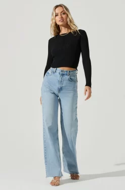 Avila Ribbed Knit Strappy Back Sweater -ASTR the Label Store ACT17036 BLACK 2 scaled