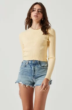 Avila Ribbed Knit Strappy Back Sweater -ASTR the Label Store ACT17036 SOFTYELLOW 2 scaled