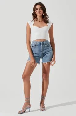 Alta Sweetheart Cap Sleeve Top -ASTR the Label Store ACT17075 WHITE 1651 scaled