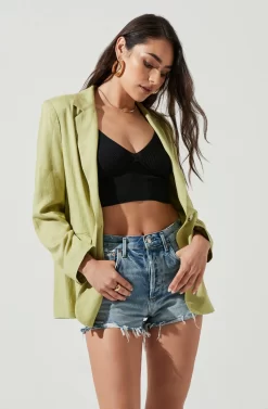 Rio Oversized Linen Blazer -ASTR the Label Store ACT17090 CELERY 2 scaled