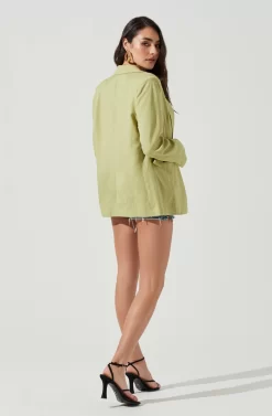 Rio Oversized Linen Blazer -ASTR the Label Store ACT17090 CELERY 4 scaled