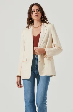 Rio Oversized Linen Blazer -ASTR the Label Store ACT17090 CREAM 2 scaled