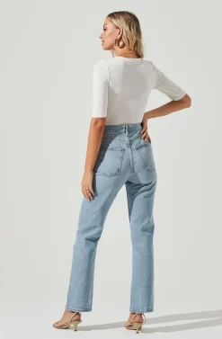 Mariona Cross Front Half Sleeve Bodysuit -ASTR the Label Store ACT17106 WHITE 3 scaled