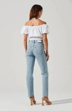 Aldrin Halter Neck Off Shoulder Puff Sleeve Top -ASTR the Label Store ACT17126 WHITE 3 scaled