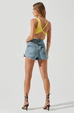 Shanice Ribbed Knit Cutout Bodysuit 17 Shanice Ribbed Knit Cutout Bodysuit -ASTR the Label Store ACT17131 LEMON 1735 scaled