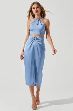 ASTR the Label Store 28 Robin Tie Waist Cutout Midi Skirt