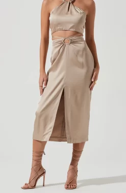 Robin Tie Waist Cutout Midi Skirt 16 Robin Tie Waist Cutout Midi Skirt -ASTR the Label Store ACT17181 KHAKI 1937 scaled