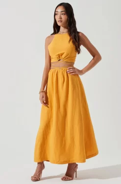 Divine Tie Waist Maxi Skirt -ASTR the Label Store ACT17191 MARIGOLD 0263 scaled