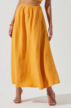 Divine Tie Waist Maxi Skirt -ASTR the Label Store ACT17191 MARIGOLD 0269 scaled