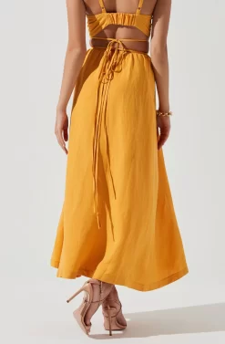 Divine Tie Waist Maxi Skirt -ASTR the Label Store ACT17191 MARIGOLD 0271 scaled