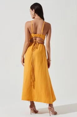 Divine Tie Waist Maxi Skirt -ASTR the Label Store ACT17191 MARIGOLD 0275 scaled