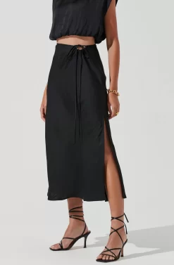 Riva Tie Waist Midi Skirt -ASTR the Label Store ACT17218 BLACK 1140 scaled
