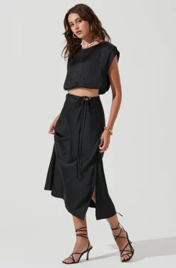 Riva Tie Waist Midi Skirt -ASTR the Label Store ACT17218 BLACK 1144 scaled