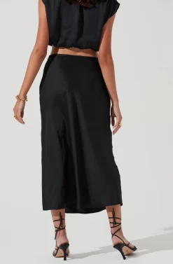 Riva Tie Waist Midi Skirt -ASTR the Label Store ACT17218 BLACK 1154 scaled