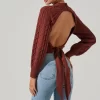 Inez Cable Knit Open Back Sweater