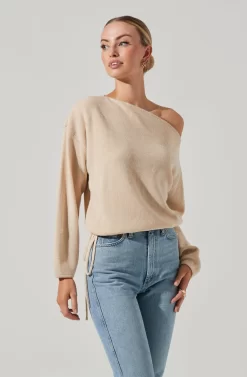 Brooklyn Off Shoulder Sweater -ASTR the Label Store ACT17273 CREAM 12421 scaled