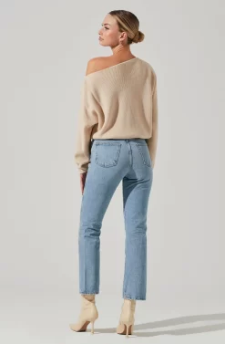 Brooklyn Off Shoulder Sweater -ASTR the Label Store ACT17273 CREAM 12471 scaled