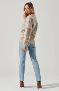 Rosette Floral Contrast Button Cardigan 10 Rosette Floral Contrast Button Cardigan -ASTR the Label Store ACT17288 PINKBEIGEFLORAL 1868 scaled