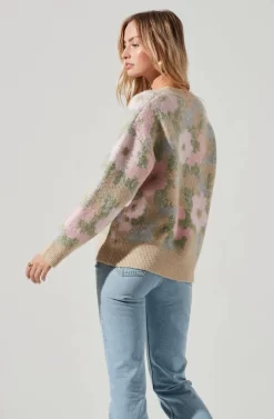 Rosette Floral Contrast Button Cardigan 11 Rosette Floral Contrast Button Cardigan -ASTR the Label Store ACT17288 PINKBEIGEFLORAL 1870 scaled