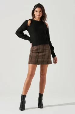 Adira Shoulder Cutout Sweater -ASTR the Label Store ACT17301 BLACK 1531 scaled