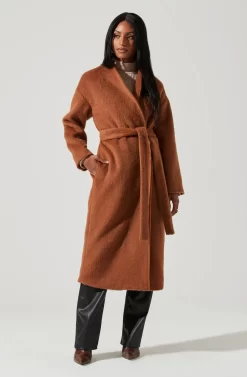 Berkley Tie Waist Coat -ASTR the Label Store ACT17309 CAMEL 0816 scaled