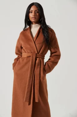 Berkley Tie Waist Coat -ASTR the Label Store ACT17309 CAMEL 0823 scaled