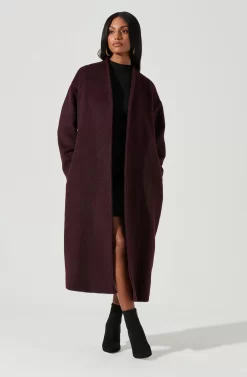 Berkley Tie Waist Coat -ASTR the Label Store ACT17309 WINE 1530 scaled