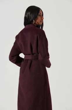 Berkley Tie Waist Coat -ASTR the Label Store ACT17309 WINE 1553 scaled