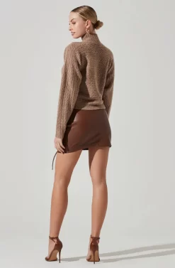 Ember Wrap Front Turtleneck Sweater -ASTR the Label Store ACT17332 MOCHA 4 scaled