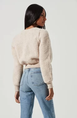 Stacy Faux Fur Jacket -ASTR the Label Store ACT17335 IVORY 0982 scaled