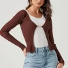 Angelique Ribbed Knit Chain Detail Cardigan