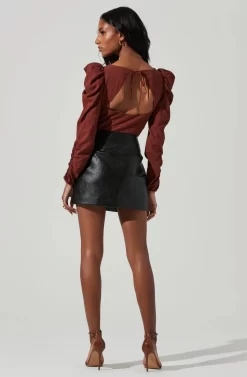 Quinn Ruched Sleeve Corset Top -ASTR the Label Store ACT17352 RUST 6 fe004a9a 1502 42d3 a8ce 7740513592df scaled