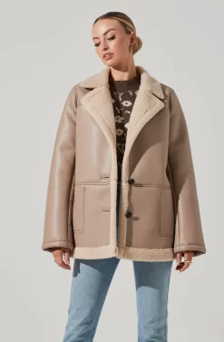 Francine Faux Leather Shearling Jacket 9 Francine Faux Leather Shearling Jacket -ASTR the Label Store ACT17356 TAUPE 11631 scaled