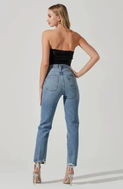 Mercury Ruched Tube Top -ASTR the Label Store ACT17360 BLACK 4 scaled