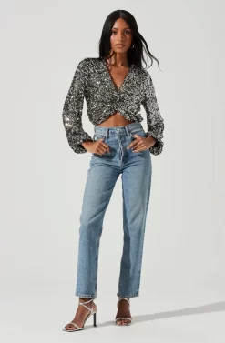 Nix Sequin Wrap Front Top -ASTR the Label Store ACT17381SE BLUEPINKMULTI 0269 scaled